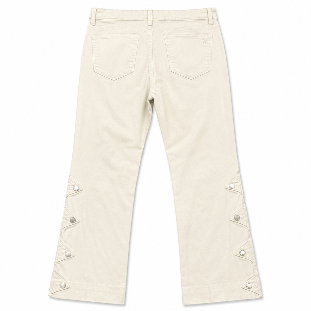 DG2 Diane Gilman New Classic Stretch Jeans Womens 10 Ivory Bootcut Flare Pants